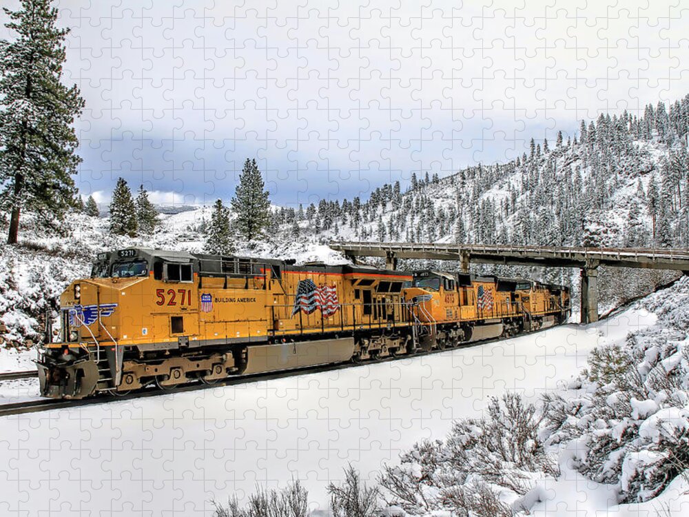 Union Pacific Jigsaw Puzzle featuring the photograph 5271 Westbound by Donna Kennedy