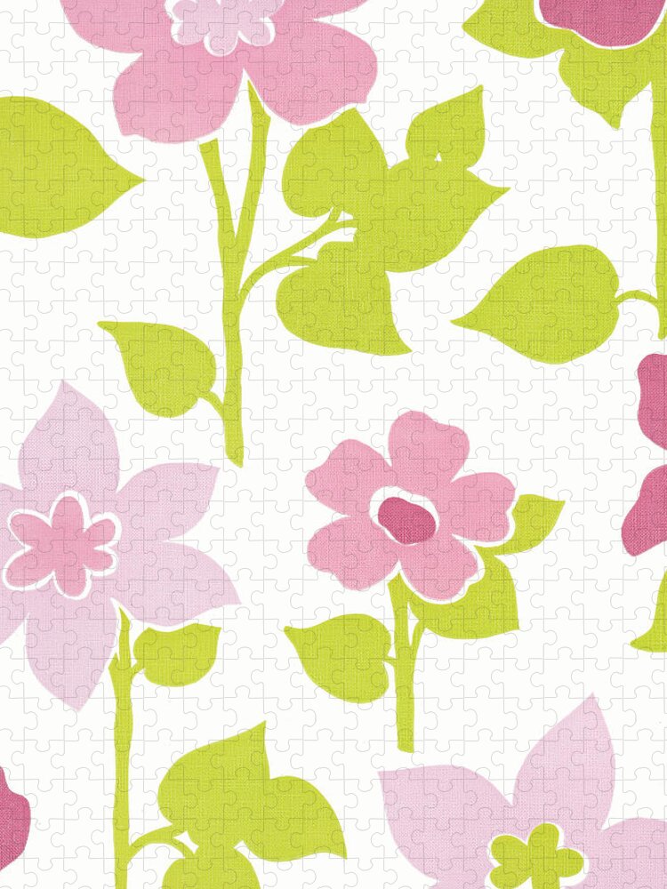 Background Jigsaw Puzzle featuring the drawing Flower pattern #57 by CSA Images