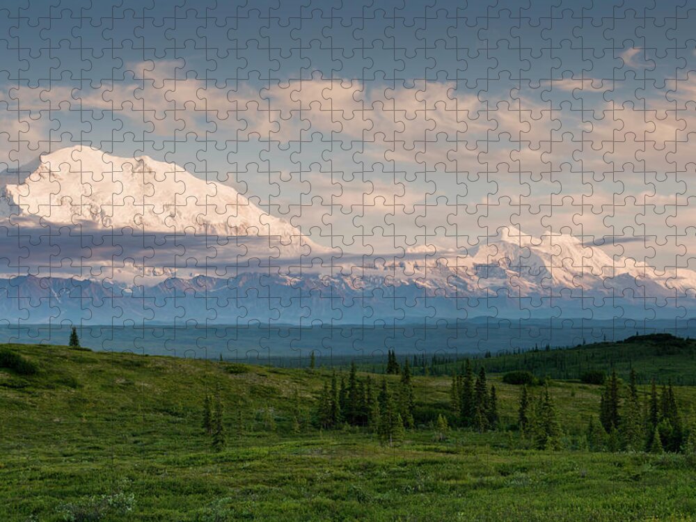 Scenics Jigsaw Puzzle featuring the photograph Denali From Wonder Lake Area #6 by John Elk