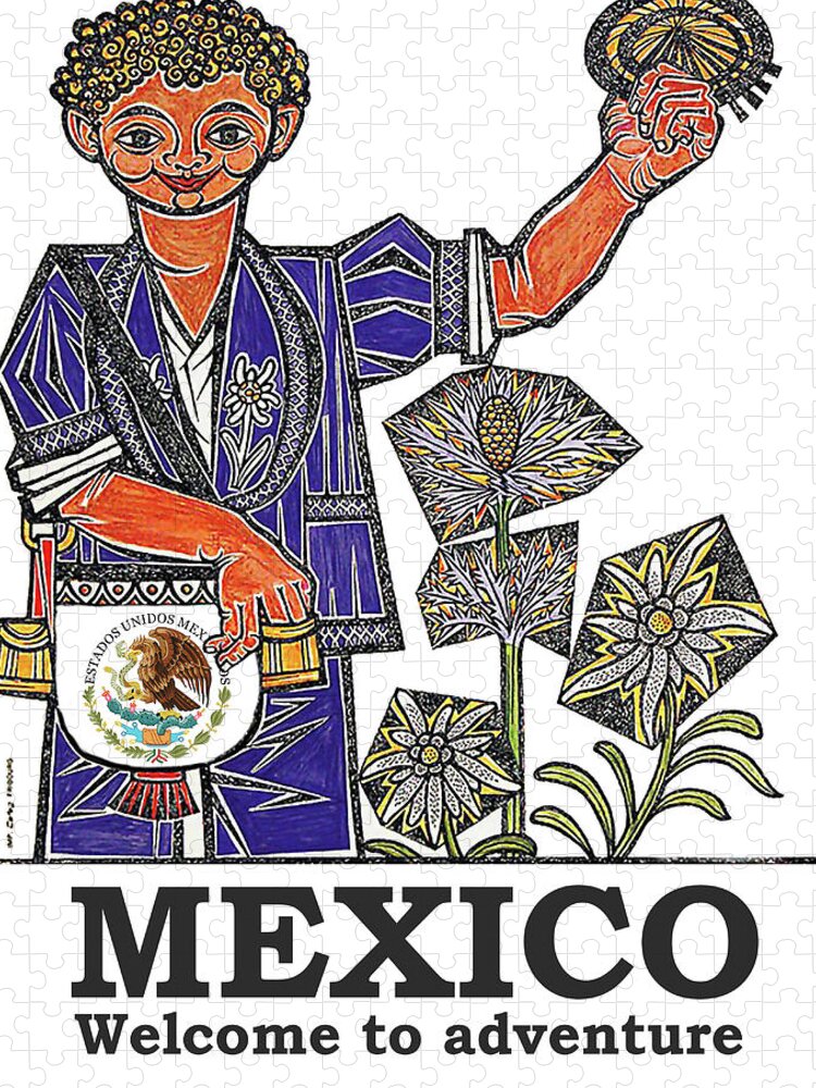 Mexico Jigsaw Puzzle featuring the digital art Mexico #6 by Long Shot