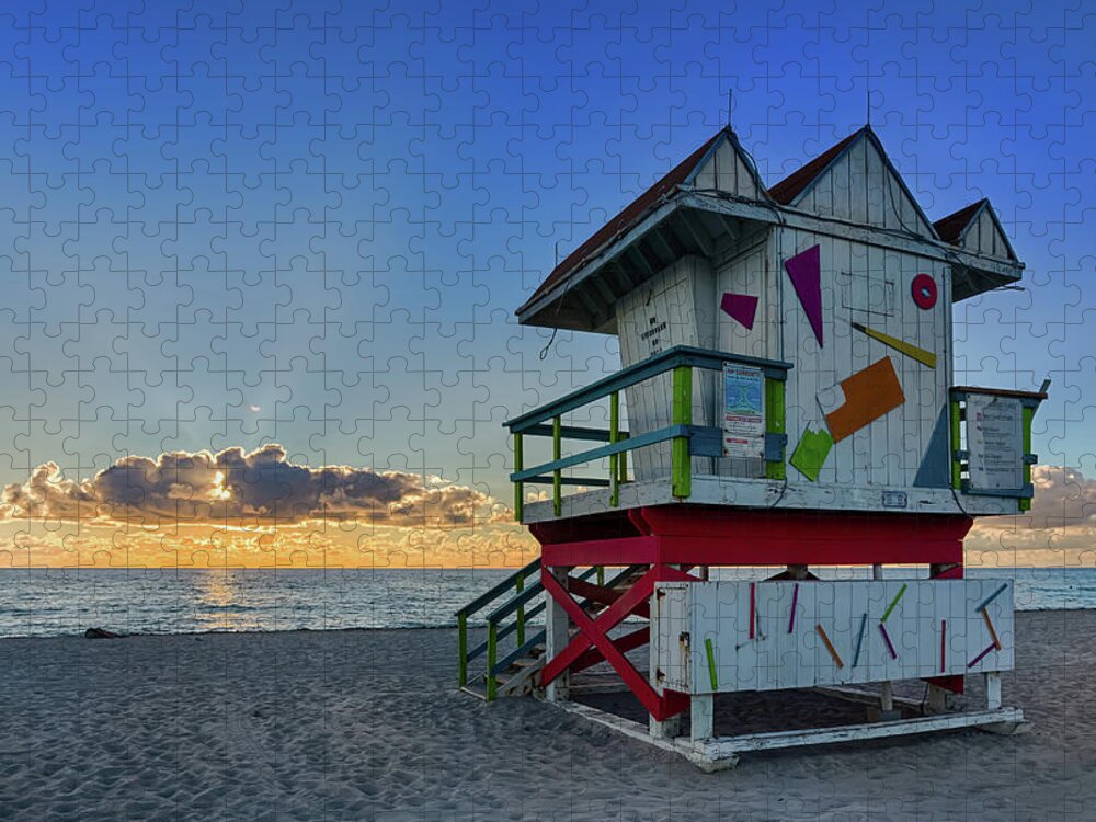 Outdoors Jigsaw Puzzle featuring the photograph 6th Street Lifeguard Tower, Miami Beach by Tim Azar