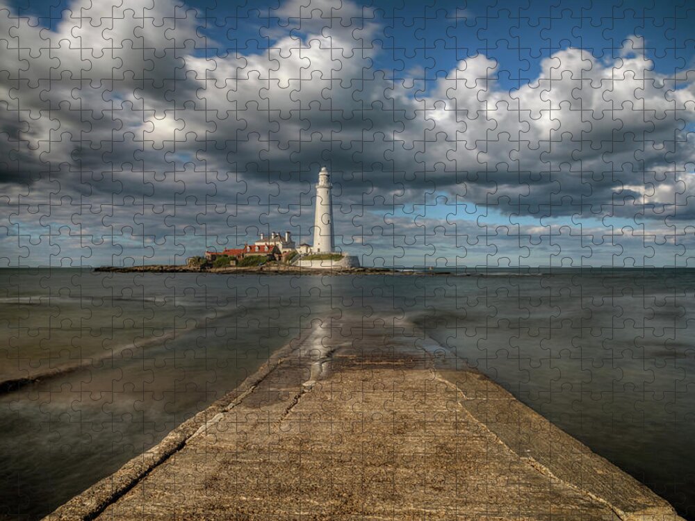 St Mary's Lighthouse Jigsaw Puzzle featuring the photograph St Mary's Lighthouse - England #7 by Joana Kruse