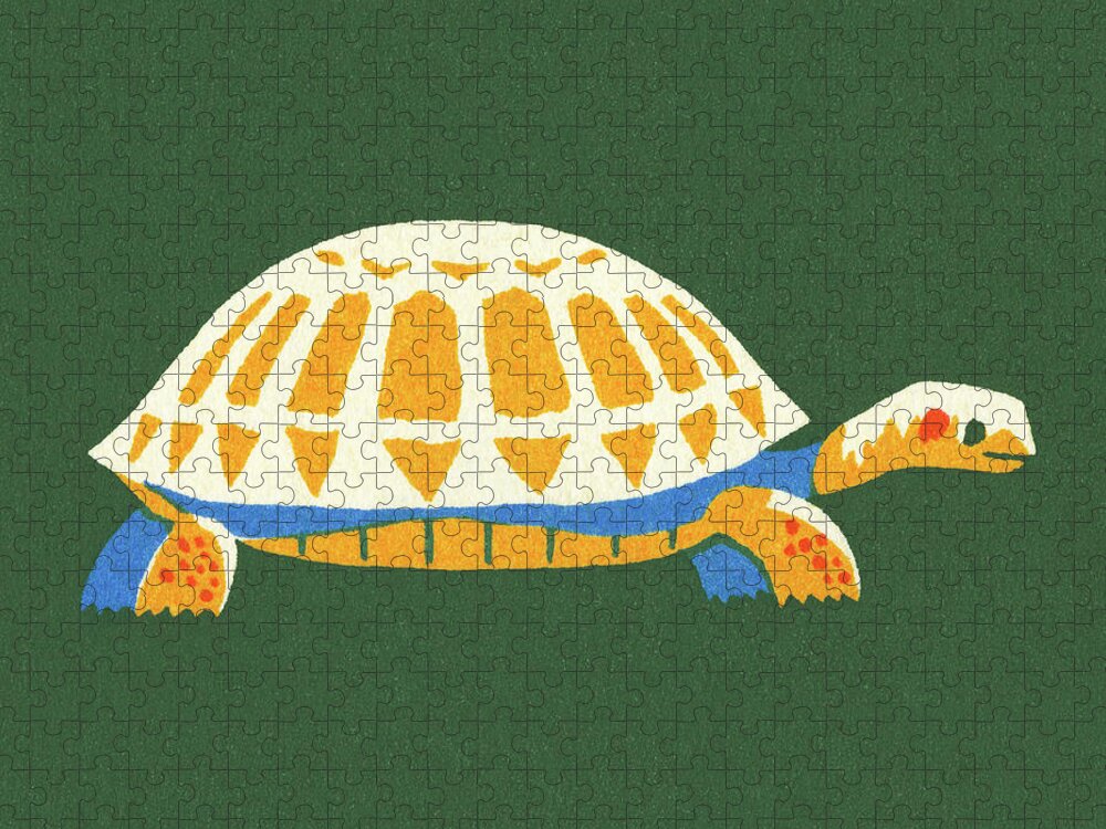 Animal Jigsaw Puzzle featuring the drawing Tortoise by CSA Images