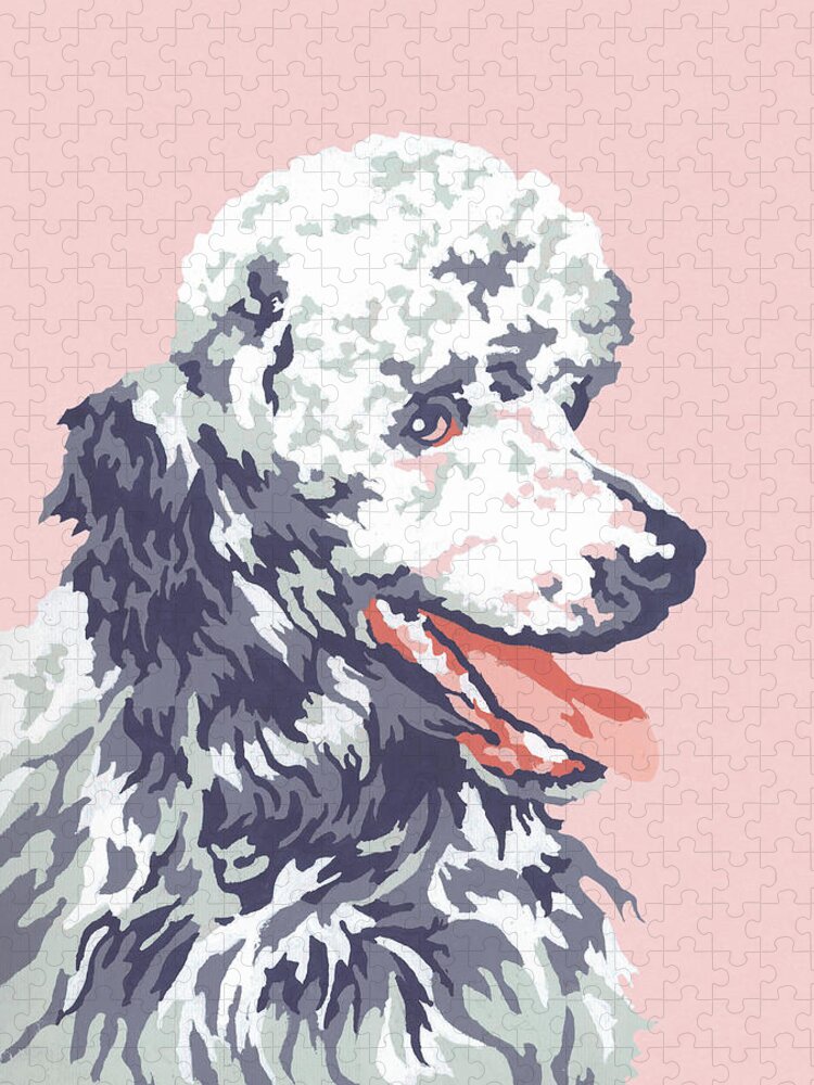 Animal Jigsaw Puzzle featuring the drawing Poodle #8 by CSA Images