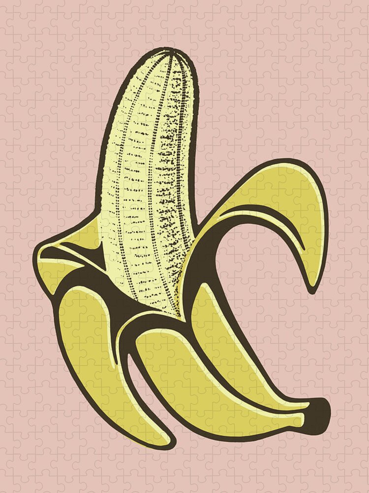 Banana Jigsaw Puzzle featuring the drawing Banana by CSA Images