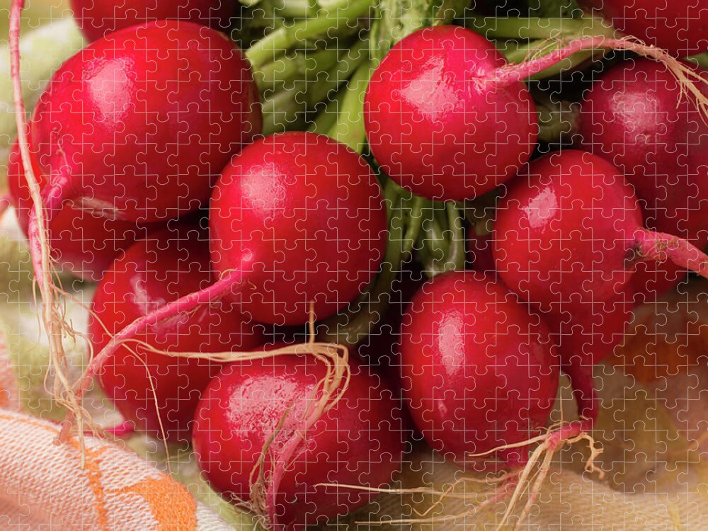 Season Jigsaw Puzzle featuring the photograph A Bunch Of Fresh Radishes by Brian Yarvin