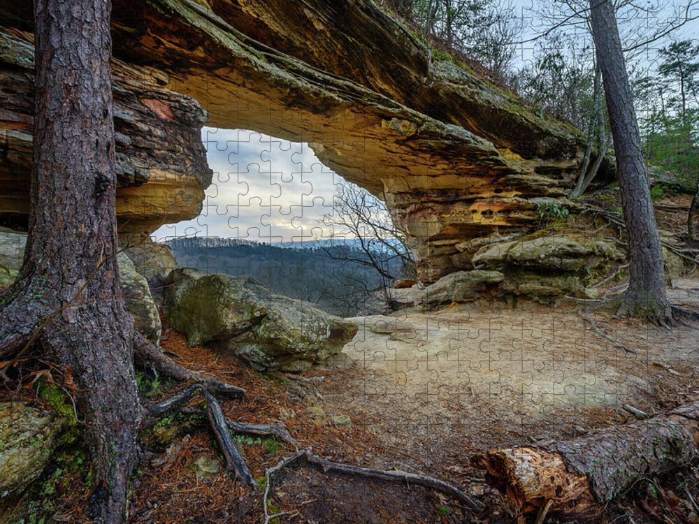 Double Arch Jigsaw Puzzle featuring the photograph A Portal Through Time by Michael Scott
