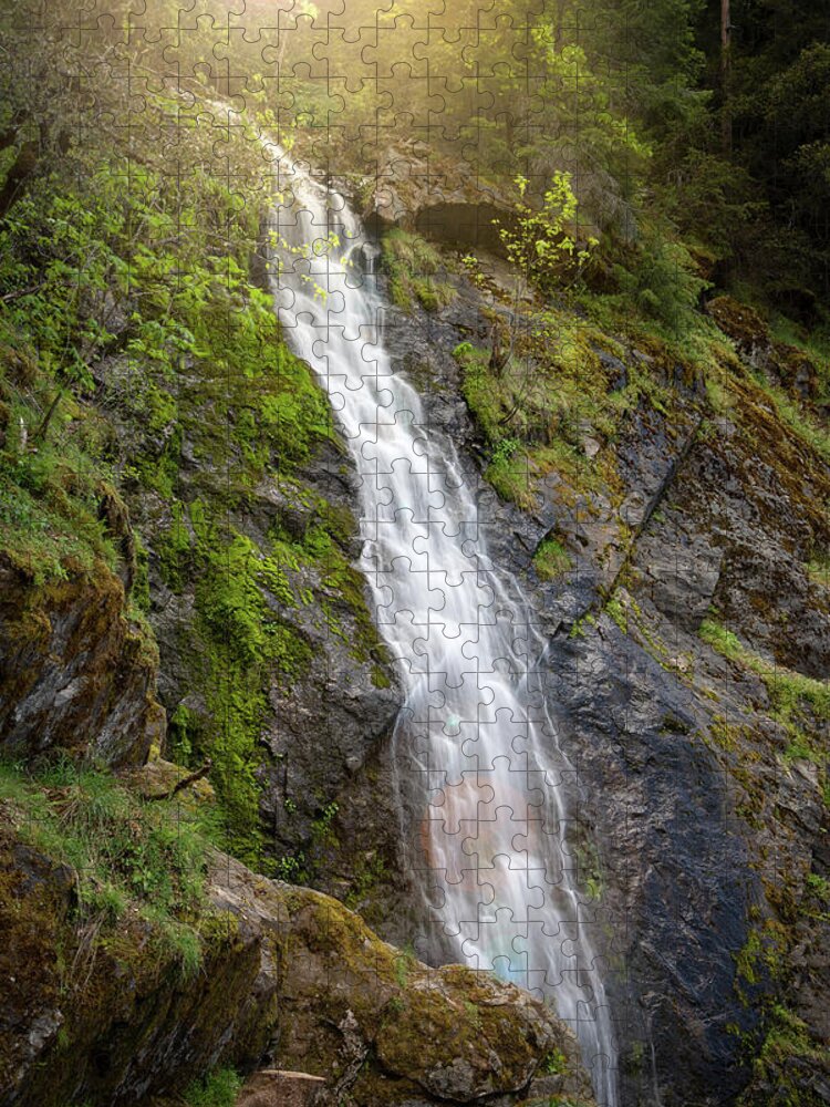 Bridal Veil Jigsaw Puzzle featuring the photograph A Touch of Light on Bridal Veil Falls by Marnie Patchett