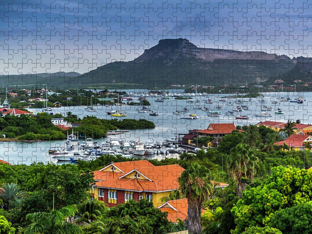 Harbor Jigsaw Puzzle featuring the photograph A Tranquil Harbor In Curacao by Pheasant Run Gallery