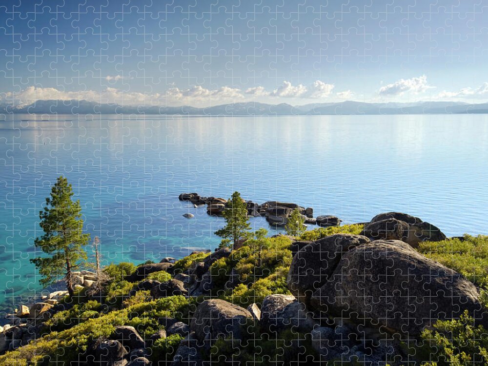 Scenics Jigsaw Puzzle featuring the photograph A View Of Lake Tahoe From The Classic by Rachid Dahnoun