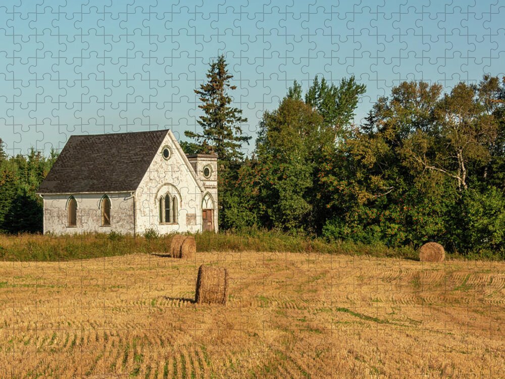 Wheatly River Jigsaw Puzzle featuring the photograph Abandoned Church at Wheatly River Prince Edward Island by Douglas Wielfaert
