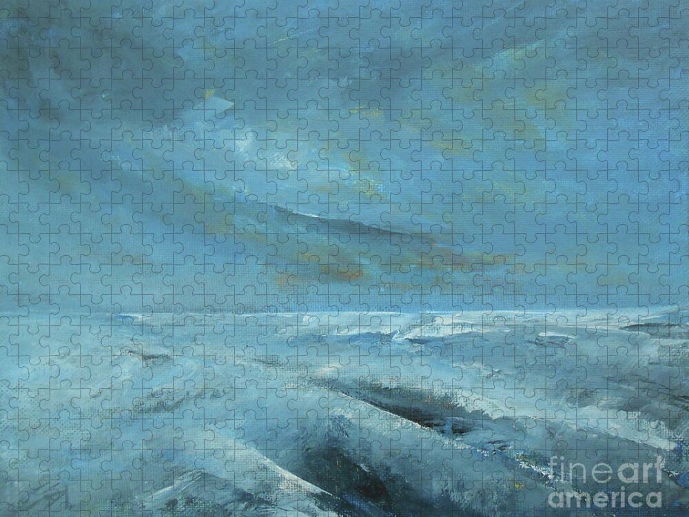 Abstract Jigsaw Puzzle featuring the painting Absorbed by Jane See