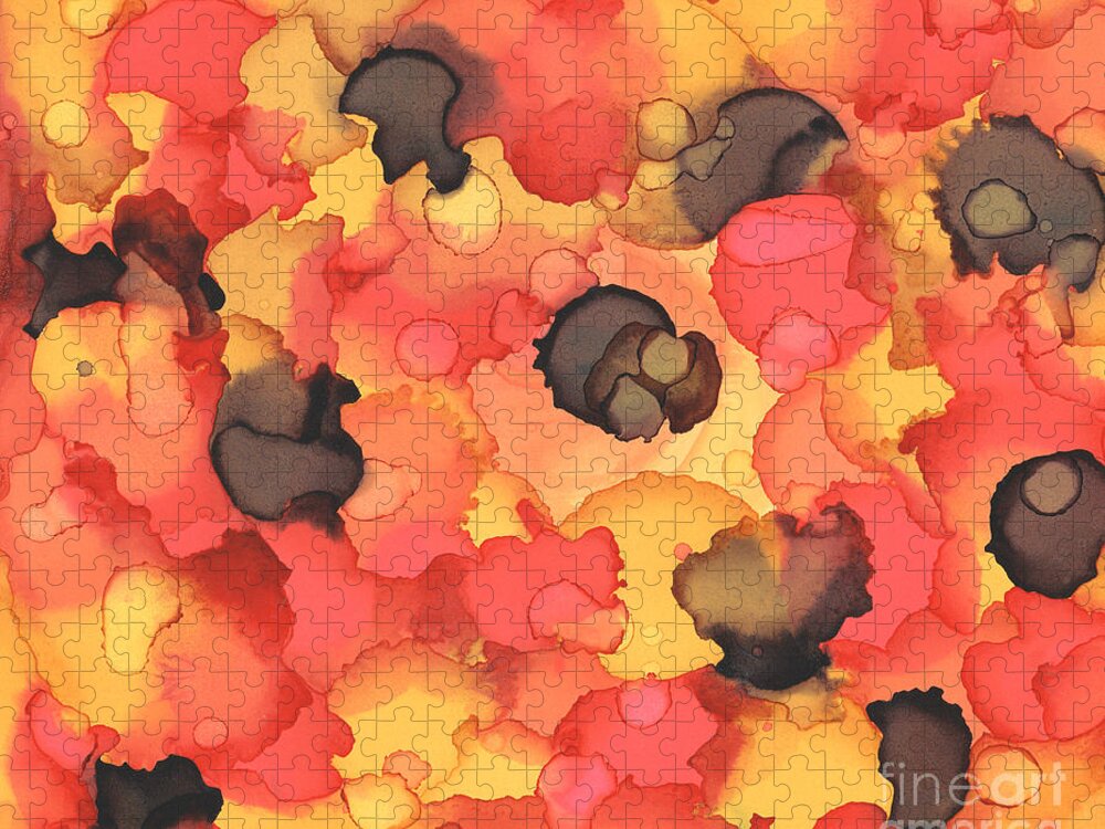 Abstract Jigsaw Puzzle featuring the painting Abstract 42 by Lucie Dumas