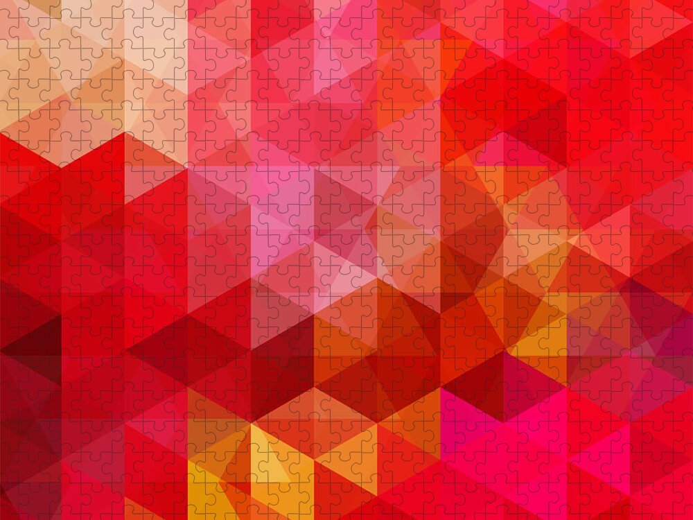 Abstract Background Consisting Of Red Jigsaw Puzzle