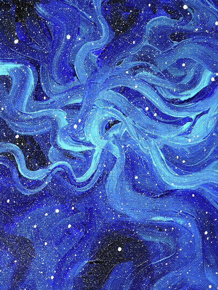 Space Puzzle featuring the painting Acrylic Galaxy Painting by Olga Shvartsur