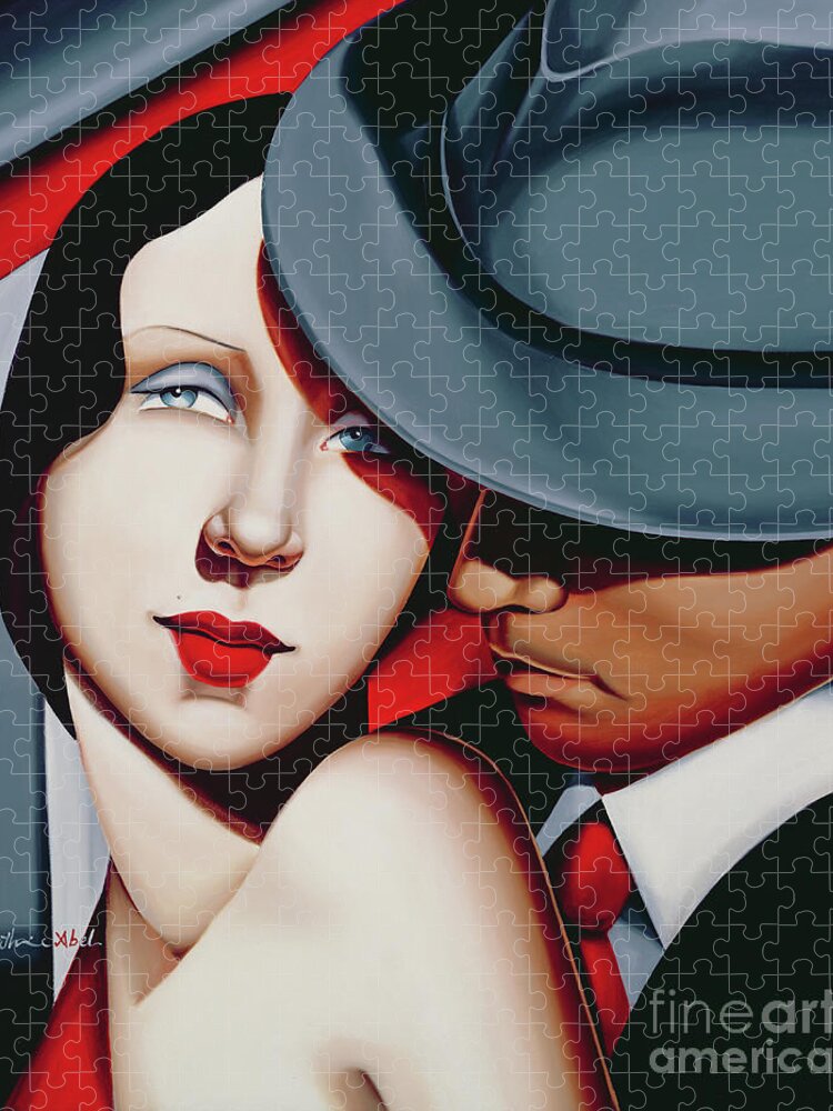 Relationship Jigsaw Puzzle featuring the painting Adam & Eve, Gangster Study by Catherine Abel