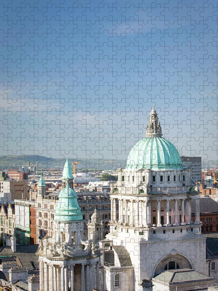 Belfast Jigsaw Puzzle featuring the photograph Aerial View Of City Hall, Belfast by Richardwatson