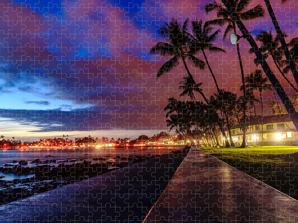  Jigsaw Puzzle featuring the photograph After Sunset at Kona Inn by John Bauer