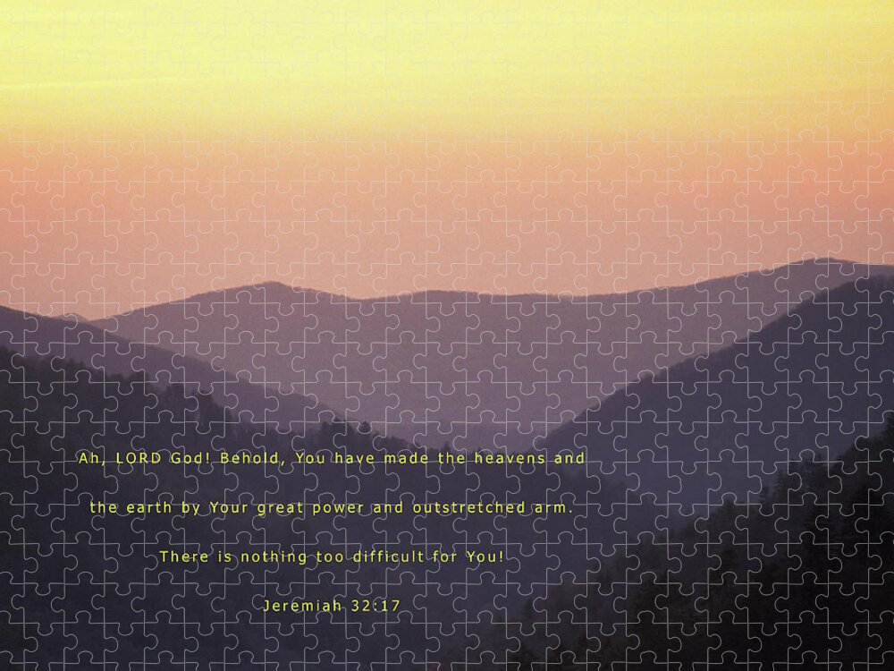 God Jigsaw Puzzle featuring the photograph Ah Lord God Jeremiah 32-17 by James C Richardson