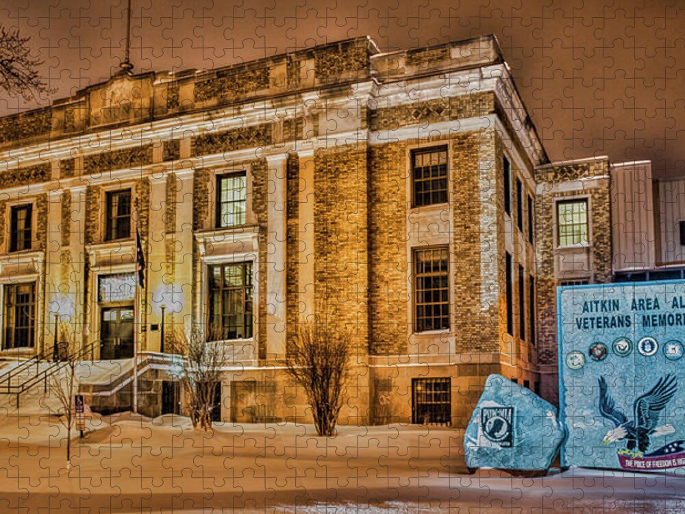 Aitkin County Courthouse Jigsaw Puzzle featuring the photograph Aitkin County Courthouse by Paul Freidlund