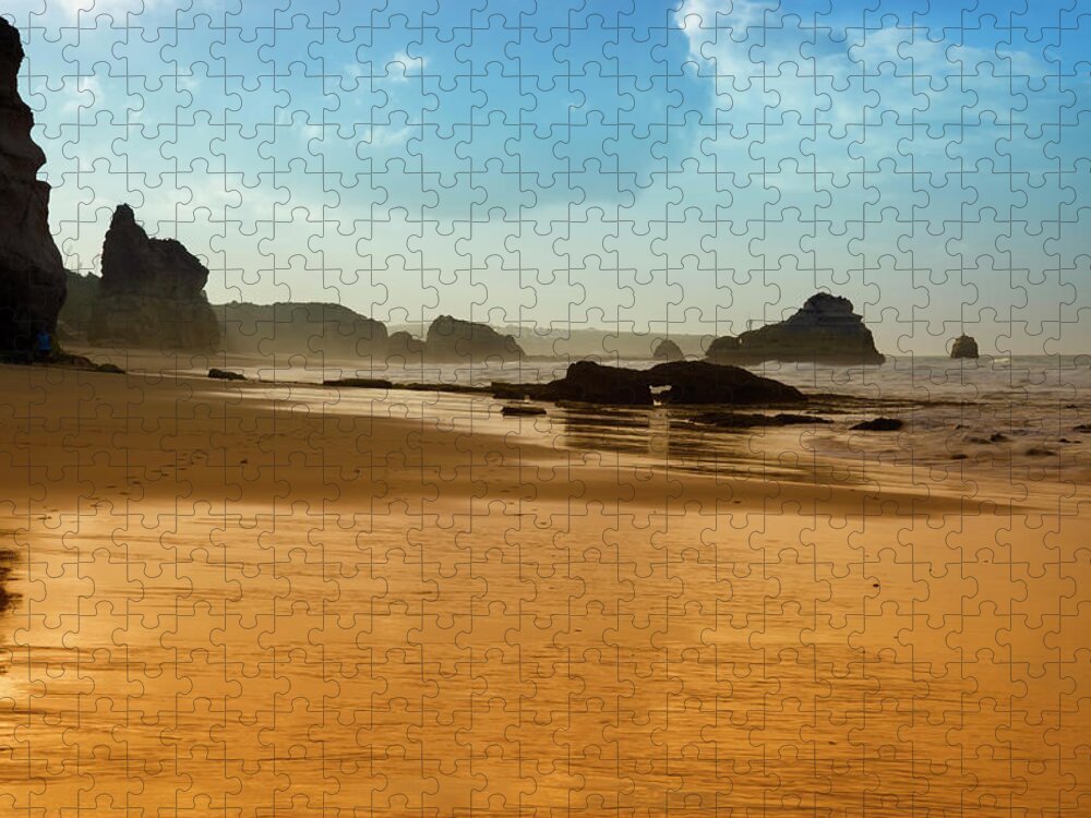 Algarve Jigsaw Puzzle featuring the photograph Algarve Beach by Lucynakoch