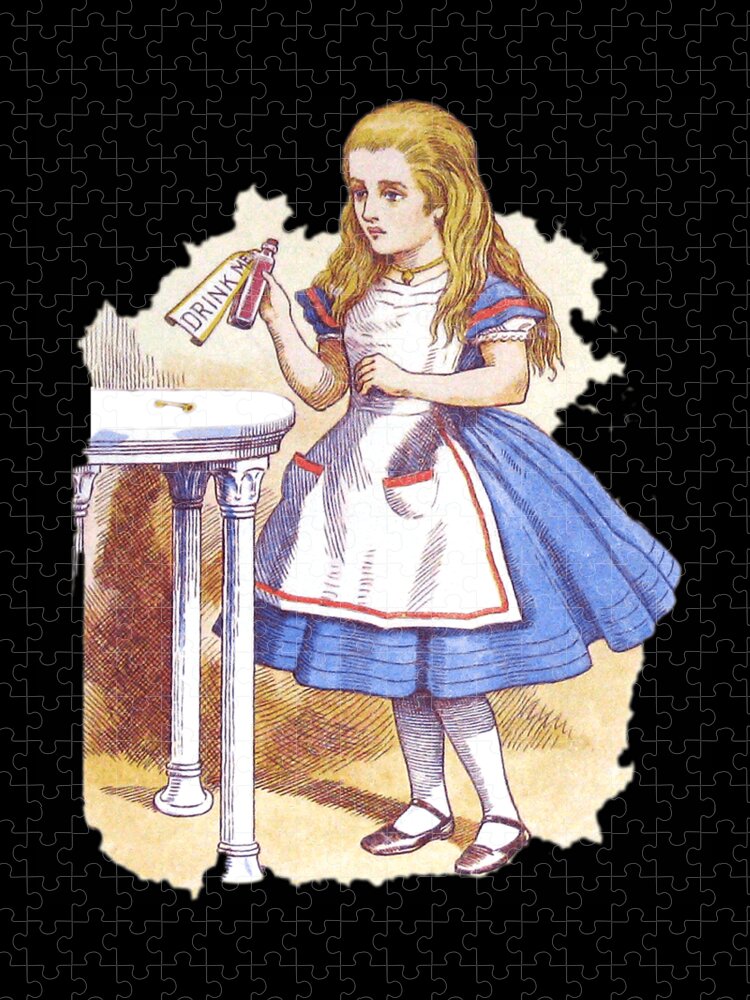 Funny Jigsaw Puzzle featuring the digital art Alice In Wonderland Retro by Flippin Sweet Gear