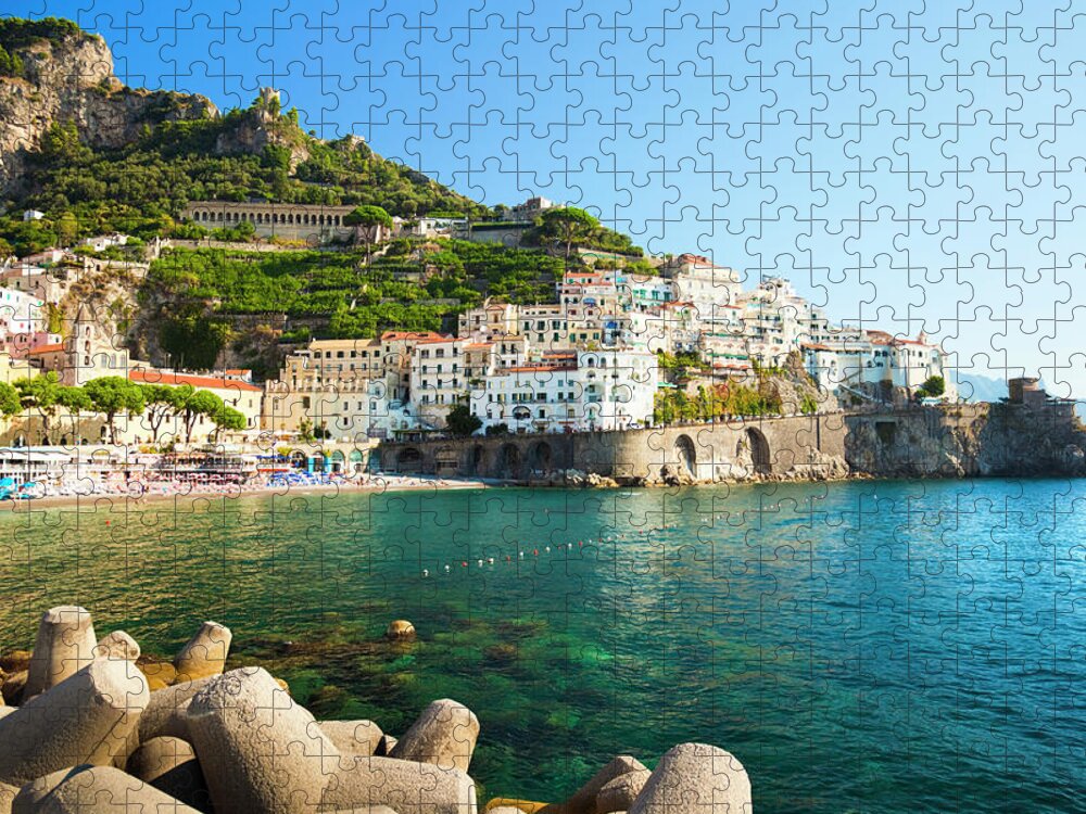 Tyrrhenian Sea Jigsaw Puzzle featuring the photograph Amalfi Coast, Italy by Brzozowska