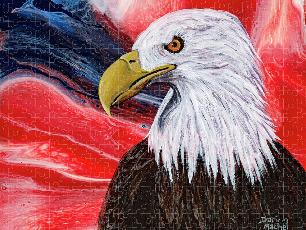 Eagle Jigsaw Puzzle featuring the painting American Pride by Darice Machel McGuire