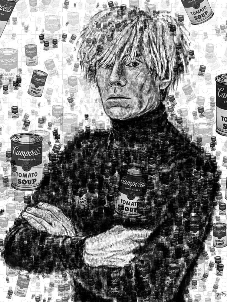 Andy Warhol Jigsaw Puzzle featuring the painting Andy Warhol by Yom Tov Blumenthal