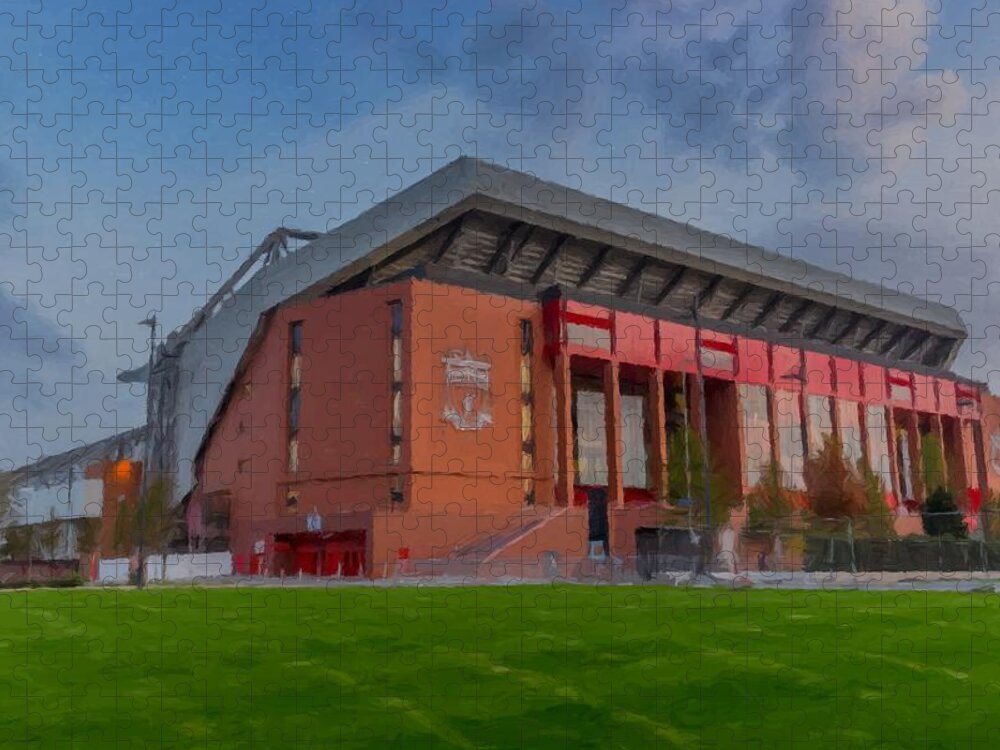 Liverpool Jigsaw Puzzle featuring the photograph Anfield - Home Of Liverpool by Paul Madden