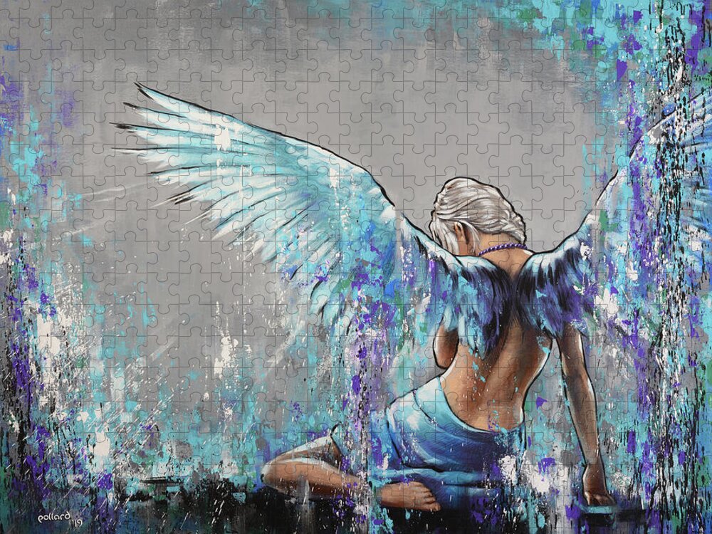 Angel Jigsaw Puzzle featuring the painting Angelica by Glenn Pollard
