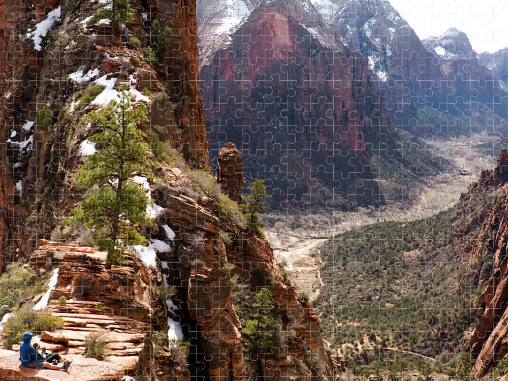 Scenics Jigsaw Puzzle featuring the photograph Angels Landing by Msrphoto