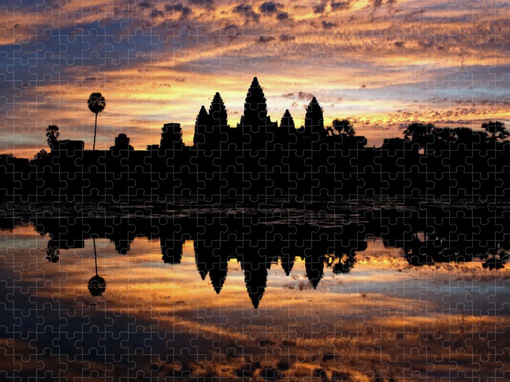 Sunrise Jigsaw Puzzle featuring the photograph Angkor Wat Sunrise by Nicole Young