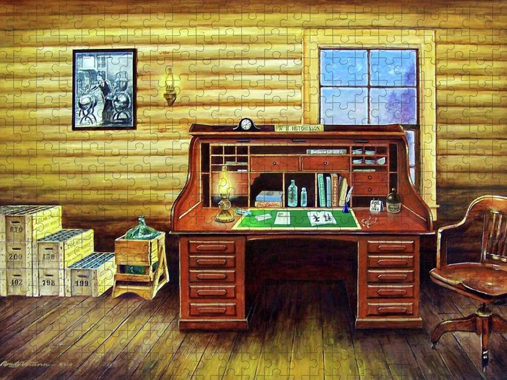 Roll Top Desk Jigsaw Puzzle featuring the painting Another Day in the Books by Randy Welborn