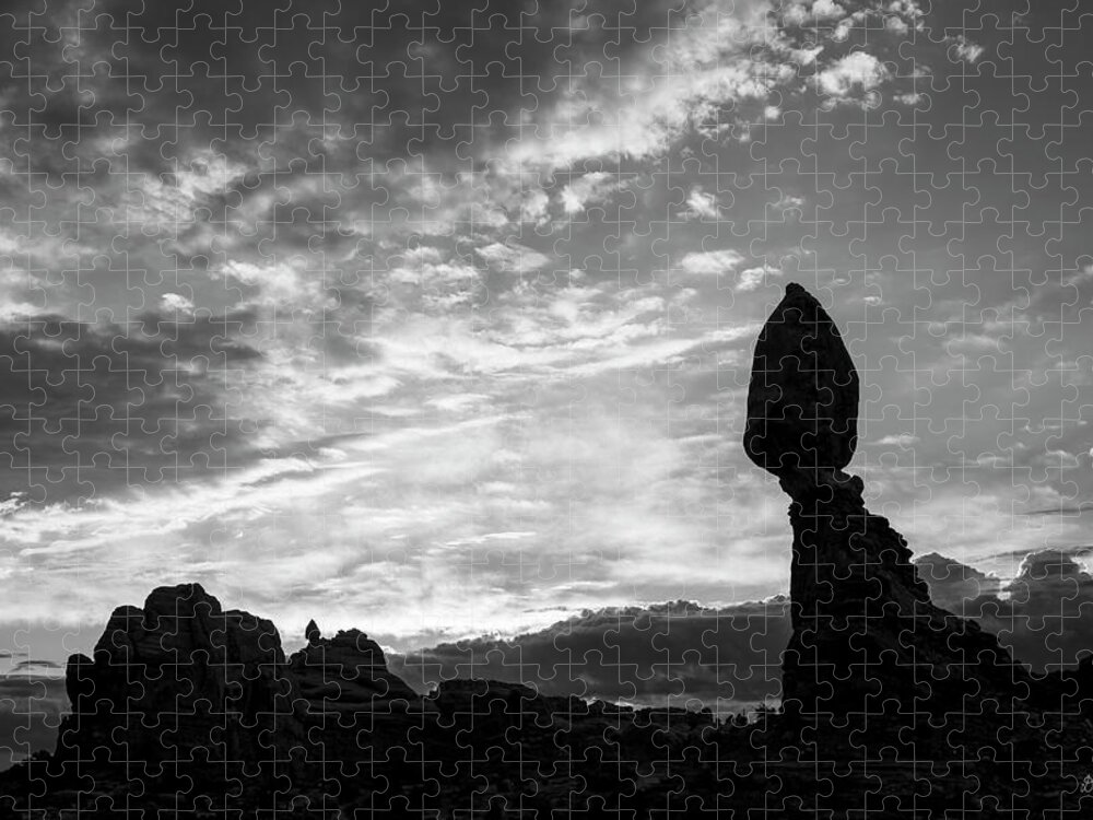 Arches Jigsaw Puzzle featuring the photograph Arches NP XXIV BW by David Gordon