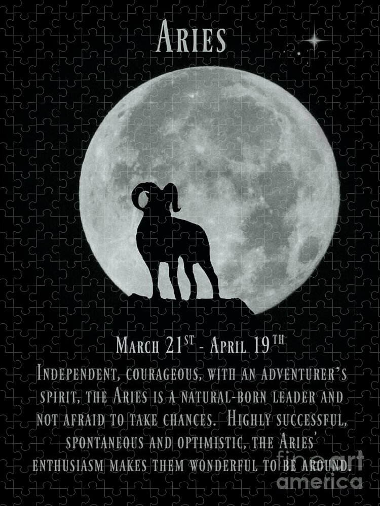 Aries March 21st Through April 29th Zodiac Sign Of The Ram Jigsaw Puzzle By Stephanie Laird Pixels