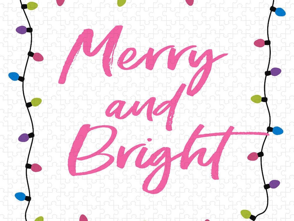 Merry Jigsaw Puzzle featuring the digital art Merry and Bright -Art by Linda Woods #1 by Linda Woods