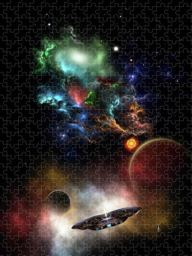 Space Jigsaw Puzzle featuring the digital art Beyond Space and Time by Xzendor7