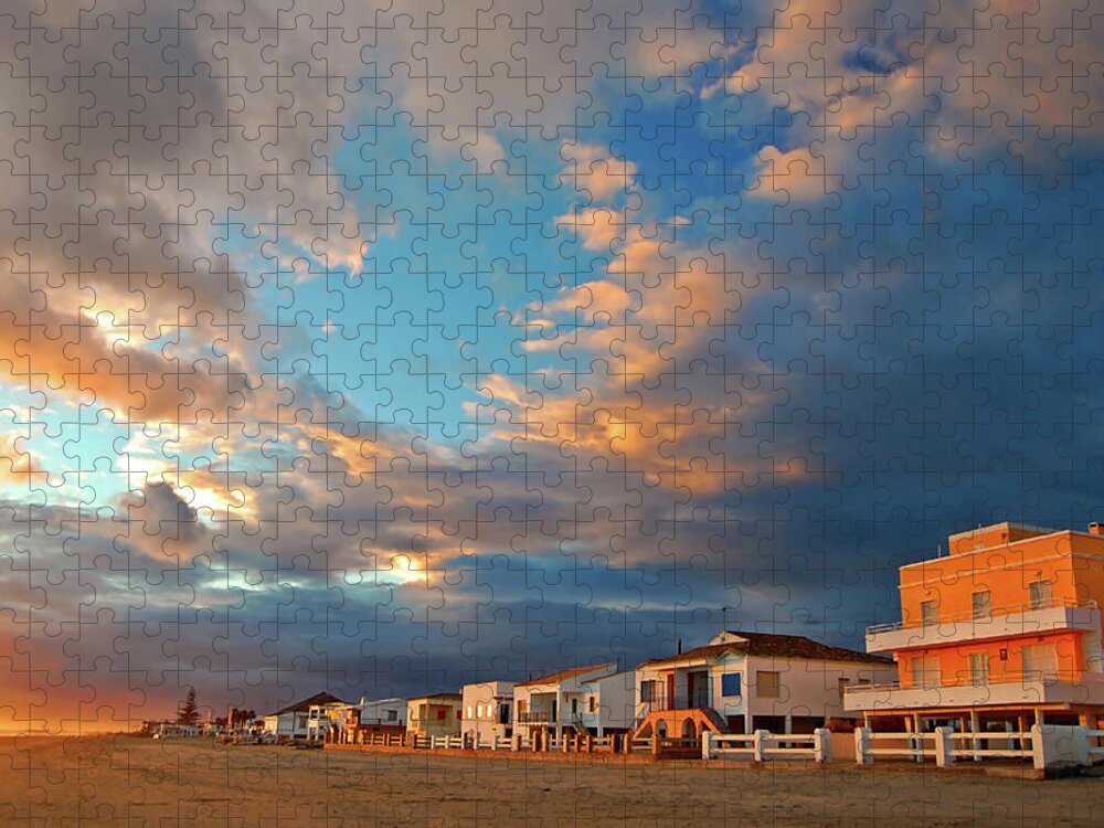 Outdoors Jigsaw Puzzle featuring the photograph Atardecer De Nubes Pintadas by Juampiter