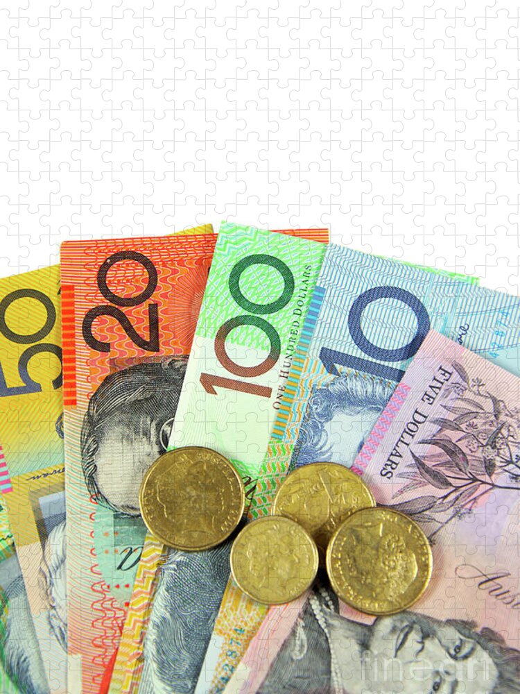 Money Jigsaw Puzzle featuring the photograph Australian money and investment by Milleflore Images