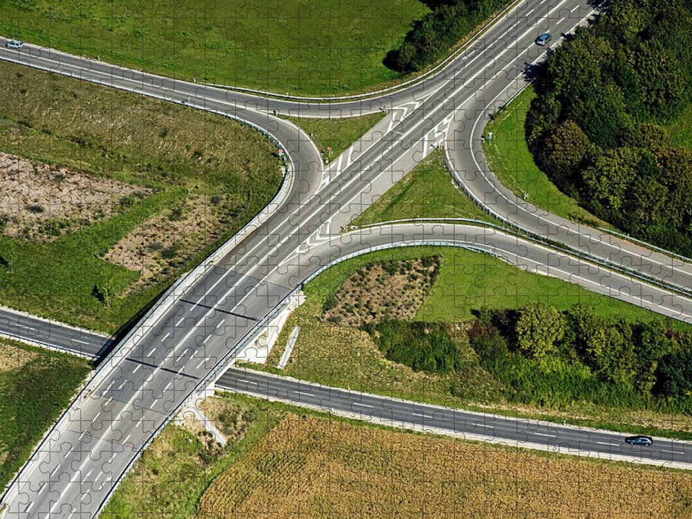 Curve Jigsaw Puzzle featuring the photograph Autobahnbrücke by Daniel Reiter