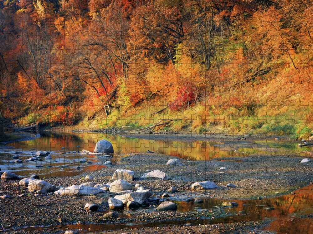 Scenics Jigsaw Puzzle featuring the photograph Autumn Beauty Of The Des Moines River by Lawrencesawyer