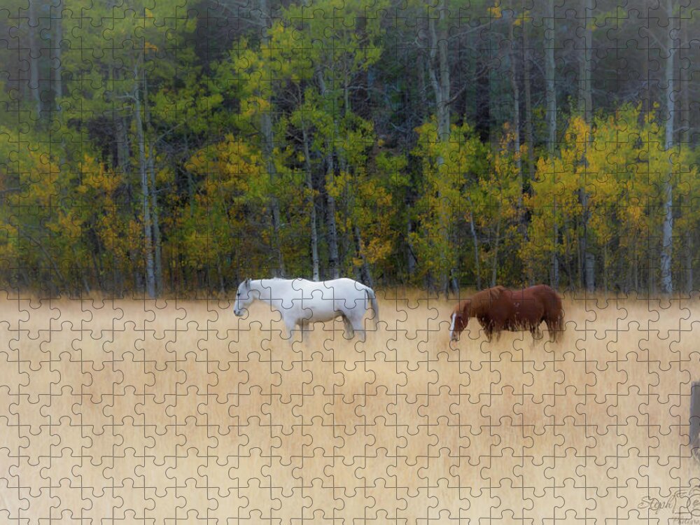 Horse Jigsaw Puzzle featuring the photograph Autumn Horse Meadow by Steph Gabler