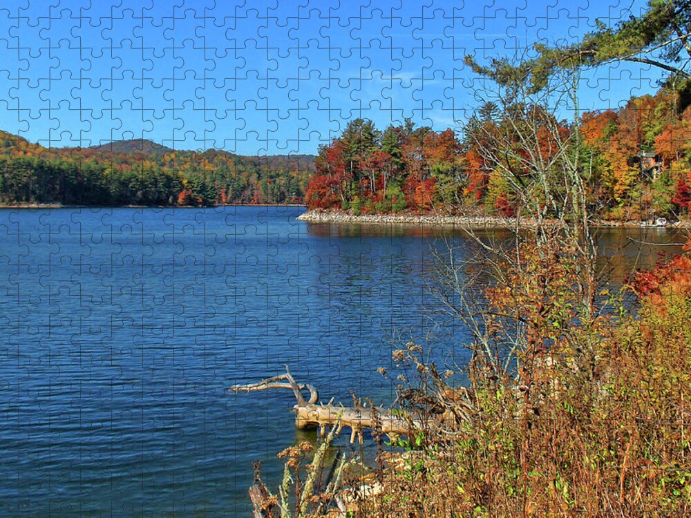 Lake Glenville Jigsaw Puzzle featuring the photograph Autumn In North Carolina by HH Photography of Florida