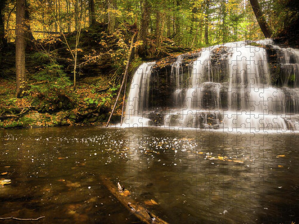 Rock Jigsaw Puzzle featuring the photograph Autumn Pool at Rock River Falls by Owen Weber