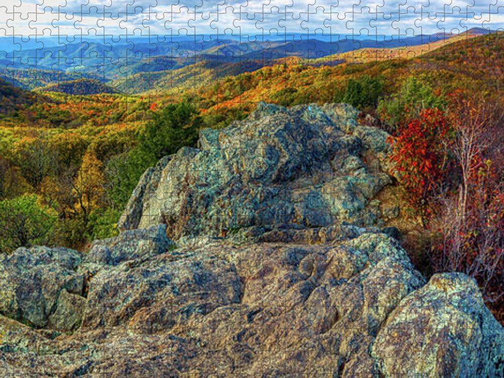 Shenandoah National Park Jigsaw Puzzle featuring the photograph Autumn View From Bearface, Shenandoah National Park by Mountain Dreams