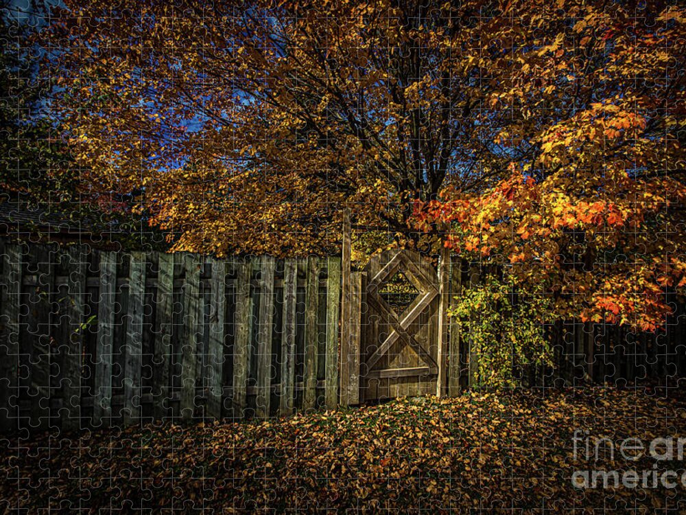 Autumn Jigsaw Puzzle featuring the photograph Autumn's Gate by Roger Monahan