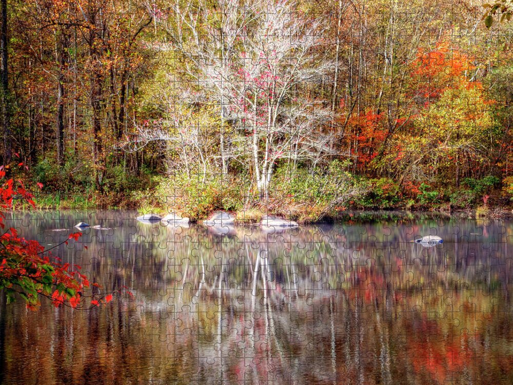 Carolina Jigsaw Puzzle featuring the photograph Autumn's Peak in Square by Debra and Dave Vanderlaan