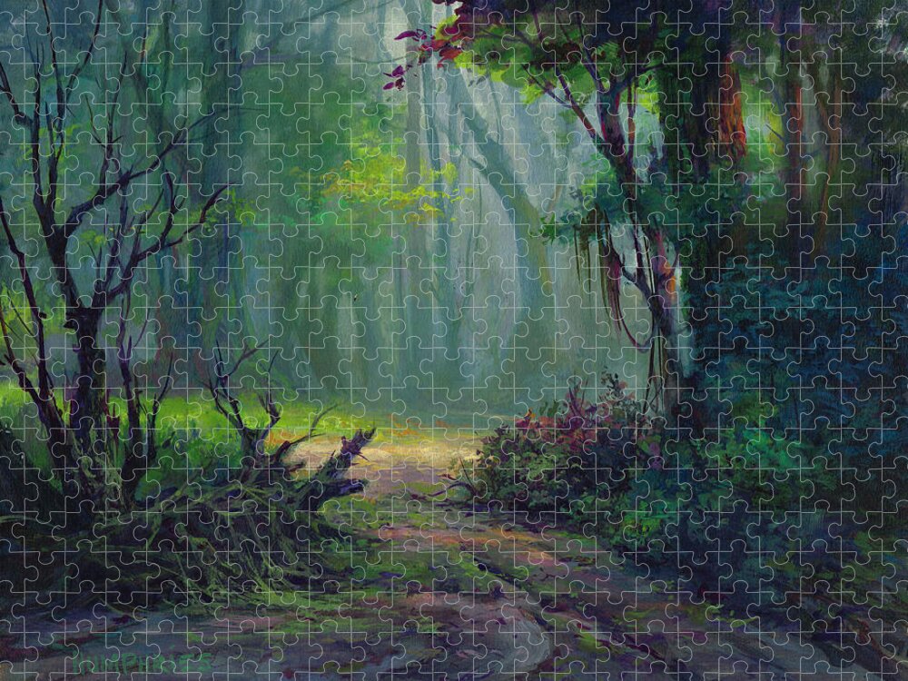 Michael Humphries Jigsaw Puzzle featuring the painting Back Trail by Michael Humphries
