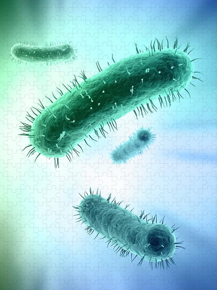 Bacterium Jigsaw Puzzle featuring the digital art Bacteria, Artwork by Andrzej Wojcicki
